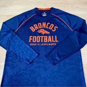 Denver Broncos Athleticwear Shirt Men’s 2XL Blue Long Sleeve Training Mile High